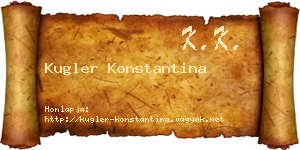 Kugler Konstantina névjegykártya